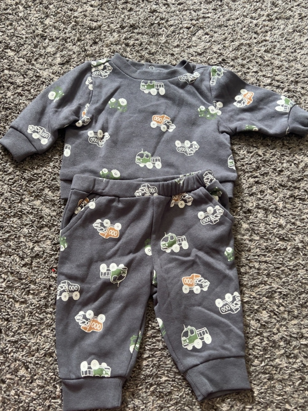 Toddler Gray Truck Print One-Piece Outfit